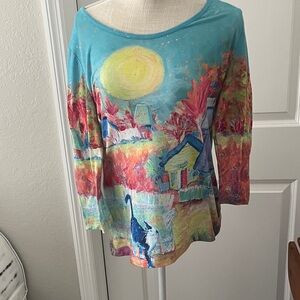 Leoma Lovegrove Vintage Island life with her CAT ! Rare Wearable Art MP